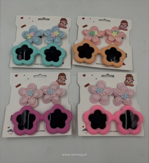 Zestaw piękności okulary kwiatki + spinki Bemag (91055) Bemag