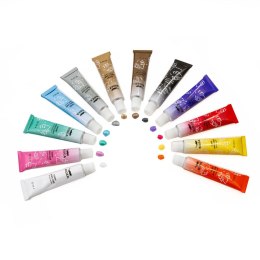 Farby akwarelowe metaliczne 12ml 12 kolor. Kidea (FAAM12KA) Kidea