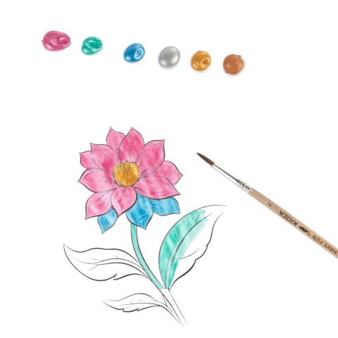 Farby akwarelowe metaliczne 12ml 12 kolor. Kidea (FAAM12KA) Kidea