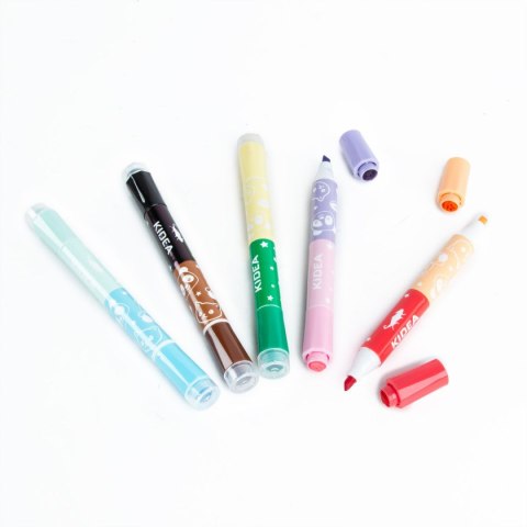 Flamaster Dwustronne ze stempelkami 10 kol. Kidea (DFSZK10KKA) Kidea