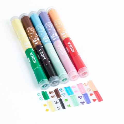 Flamaster Dwustronne ze stempelkami 10 kol. Kidea (DFSZK10KKA) Kidea