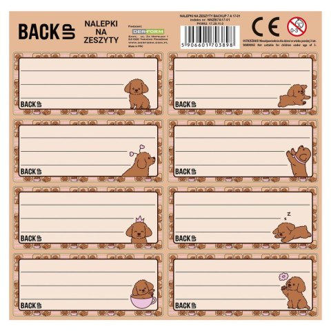 Naklejka na zeszyt Backup 7 Derform (NNZB7A17) Derform