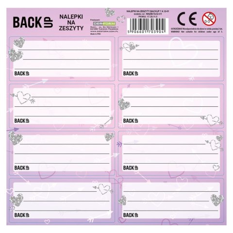 Naklejka na zeszyt Backup 7 Derform (NNZB7A32) Derform