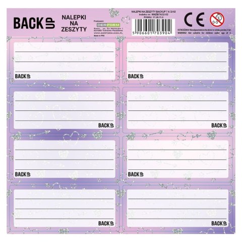 Naklejka na zeszyt Backup 7 Derform (NNZB7A32) Derform