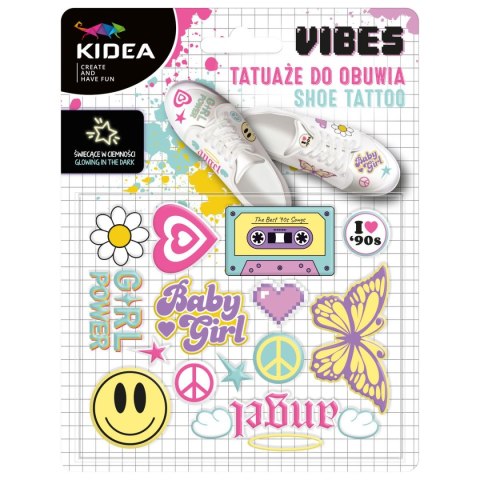 Tatuaż GOOD VIBES TATUAŻE DO OBUWIA ŚWIECĄCE W CIEMNOŚCI Kidea (TZOCKA) Kidea