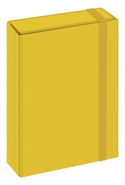 Teczka z szerokim grzbietem na gumkę BOX żółta A4 żółty Interdruk Interdruk