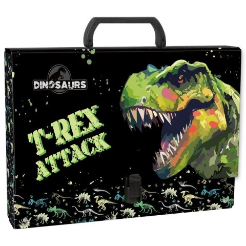 Teczka z szerokim grzbietem na klips Dinozaur różne Derform (TTRDN20) Derform