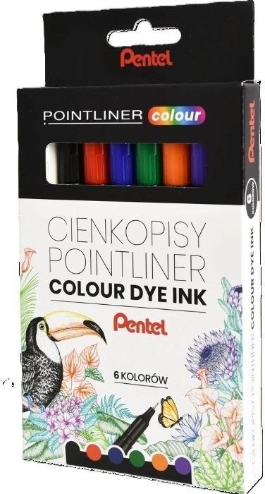 Cienkopis POINTLINER COLOUR wkład mix 0,4mm 6kol. Pentel (S40-ST6PL) Pentel
