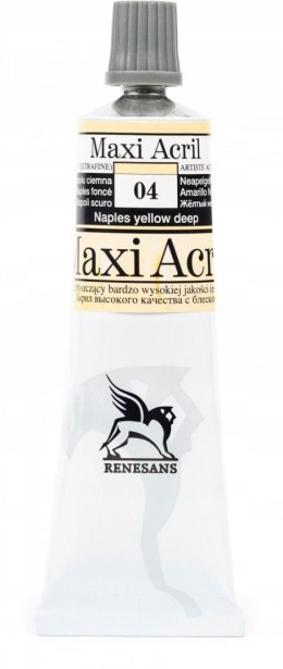 Farba akrylowa Żółta z Neapolu ciemna kolor: żółty neapolitański ciemny 60ml Renesans (04) Renesans
