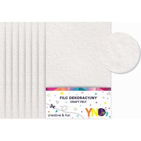 Filc kolor: biały 8 ark. [mm:] 210x297 Interdruk (IFILDEKBIA) Interdruk