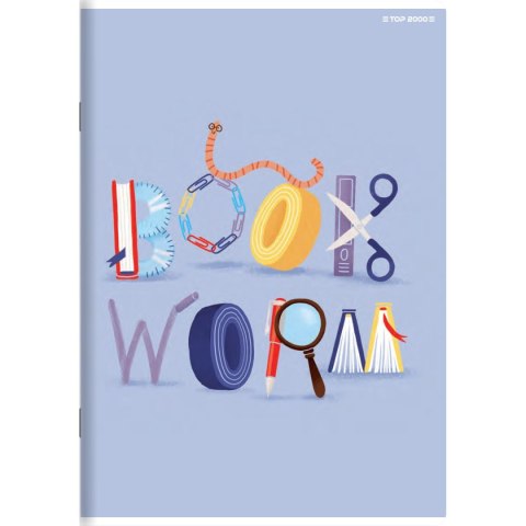Zeszyt BOOKWORM/RETRO A5 16k. 70g podwójna linia kolor Top 2000 (400169400) Top 2000