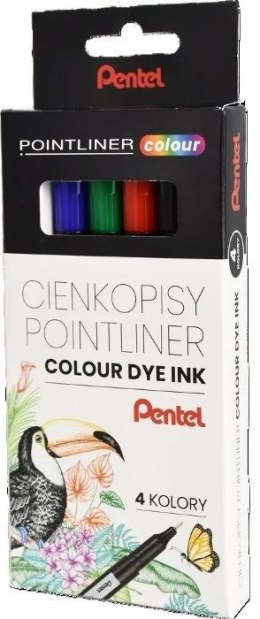 Cienkopis POINTLINER COLOUR wkład mix 0,4mm 4kol. Pentel (S40-ST4PL) Pentel