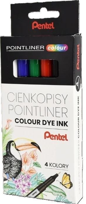 Cienkopis POINTLINER COLOUR wkład mix 0,4mm 4kol. Pentel (S40-ST4PL) Pentel