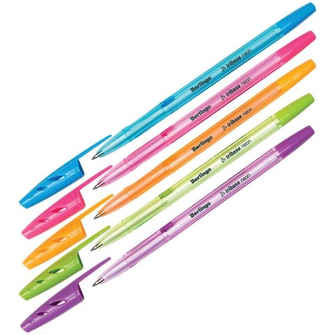 Długopis Tribase Neon kulkowy wkład niebieski 0,7mm Berlingo (265896) Berlingo