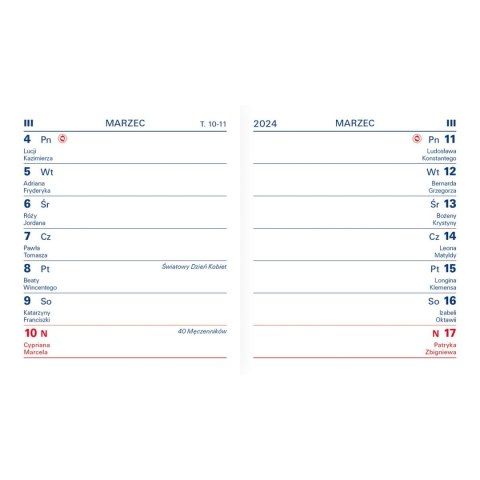 Kalendarz książkowy (terminarz) kieszonkowy 71mm x 81mm Wydawnictwo Telegraph Wydawnictwo Telegraph