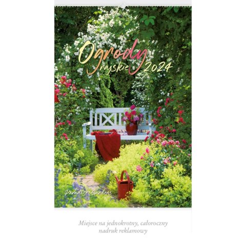 Kalendarz ścienny OGRODY RAJSKIE 13-planszowe 2024 320mm x 470mm Lucrum (RW11) Lucrum
