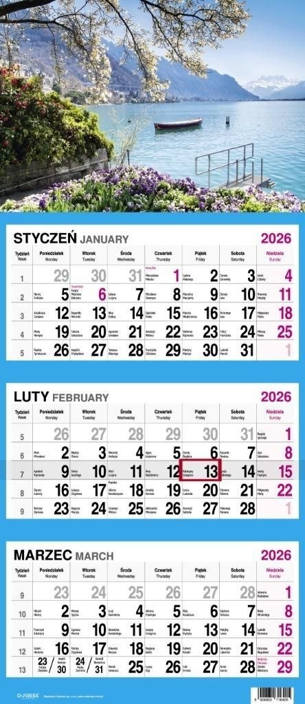 Kalendarz ścienny WIDOK 310mm x 790mm Press Press