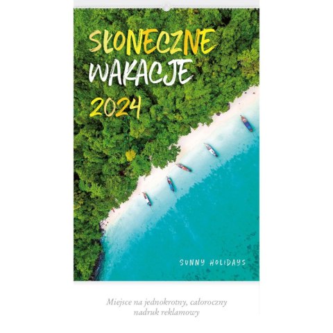 Kalendarz ścienny SŁONECZNE WAKACJE 13-planszowe 2024 320mm x 470mm Lucrum (RW08) Lucrum