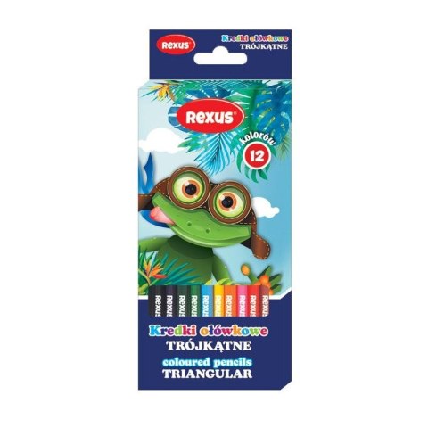 Kredki ołówkowe Rexus Teens trójkątne 12 kol. Rexus Rexus