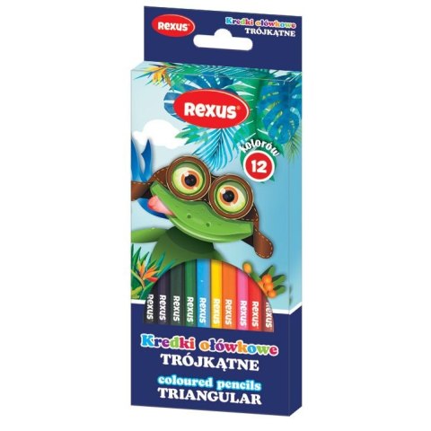 Kredki ołówkowe Rexus Teens trójkątne 12 kol. Rexus Rexus