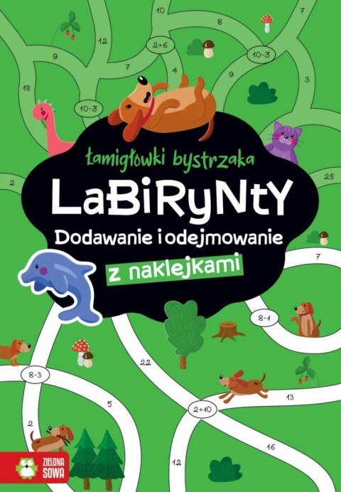Książeczka edukacyjna Łamigłówki bystrzaka Labirynty. Dodawanie i odejmowanie Zielona Sowa Zielona Sowa