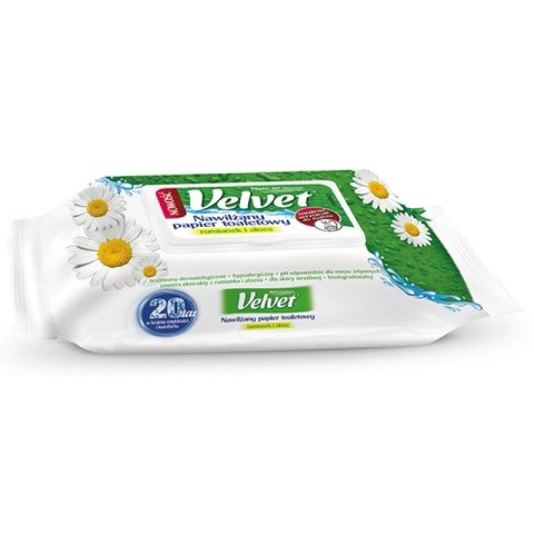 Papier toaletowy nawilżany Camomile&Aloe Vera kolor: biały 48 szt Velvet Velvet