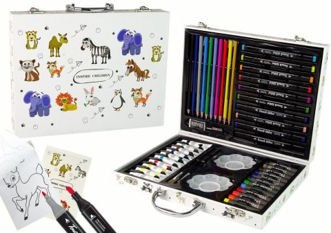 Zestaw kreatywny dla dzieci Zestaw małego artysty w walizce (68 elementów) Lean (16154) Lean