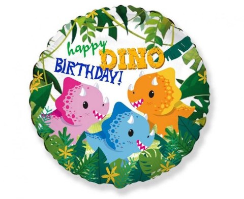 Balon foliowy Happy Birthday - Dino 18cal Godan (B401625) Godan