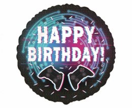 Balon foliowy Happy Birthday - Kontroler (Gamepad) 18cal Godan (B401623) Godan