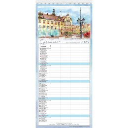 Kalendarz ścienny Akwarele Z Polski notatnikowy 110mm x 470mm Lucrum (WN04) Lucrum