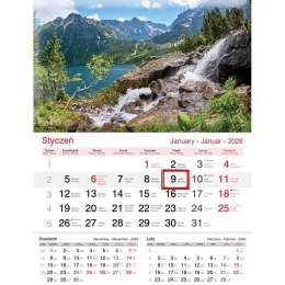 Kalendarz ścienny JEDNODZIELNY 2025 JEZIORO A4 Lucrum (KJ01) Lucrum