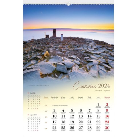 Kalendarz ścienny MAGICZNA POLSKA 13-planszowe 2024 320mm x 470mm Lucrum (RW02) Lucrum