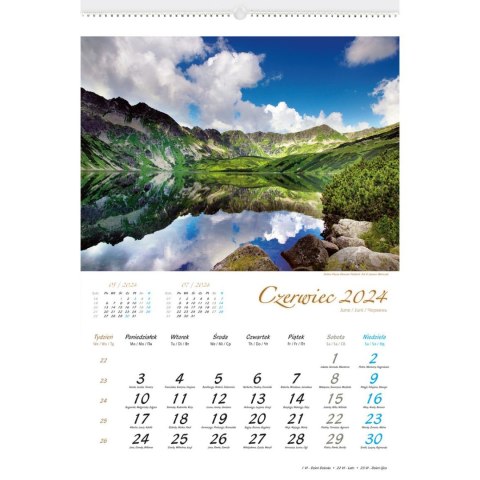 Kalendarz ścienny PEJZAŻE TATRZAŃSKIE 13-planszowe 2024 320mm x 470mm Lucrum (RW05) Lucrum