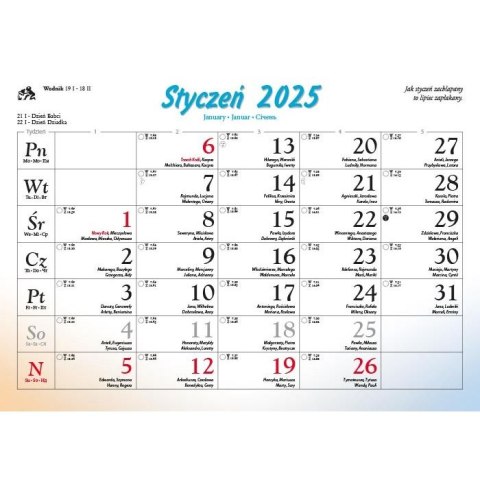 Kalendarz ścienny Pejzaże Polski rodzinny 2023 280mm x 200mm Lucrum (WL03) Lucrum