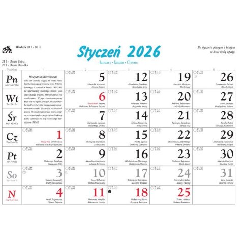 Kalendarz ścienny Piękne krajobrazy rodzinny 2026 280mm x 200mm Lucrum (WL04) Lucrum