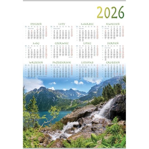 Kalendarz ścienny TATRY plakatowy 607mm x 880mm Lucrum (PL01) Lucrum
