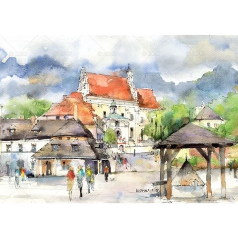 Kalendarz ścienny miasta w awkareli rodzinny 2026 280mm x 400mm Lucrum (WL05) Lucrum