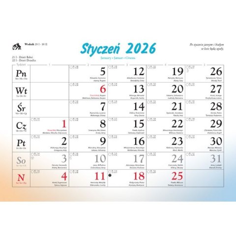 Kalendarz ścienny miasta w awkareli rodzinny 2026 280mm x 400mm Lucrum (WL05) Lucrum