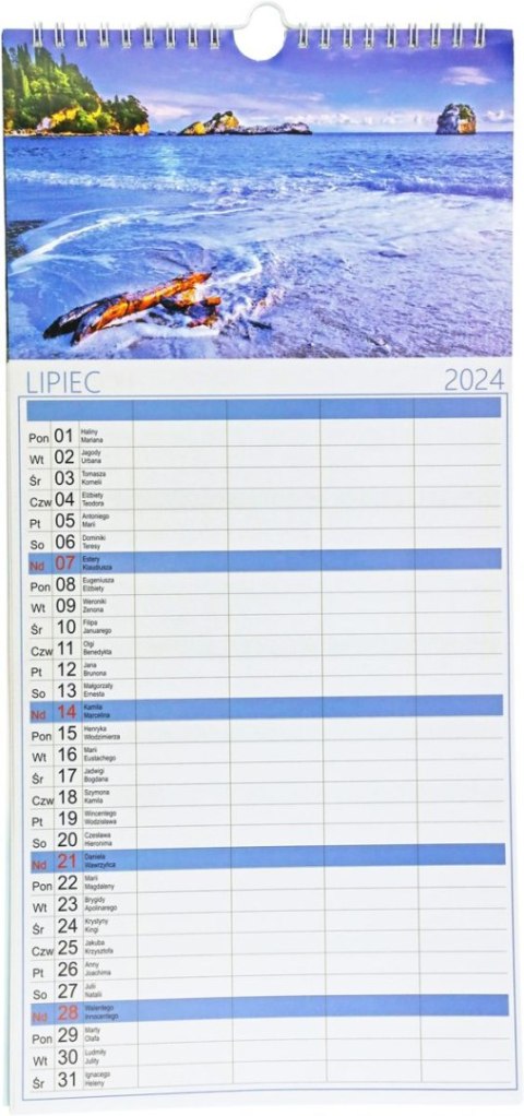 Kalendarz ścienny notatnikowy 210mm x 450mm Darrieus Darrieus