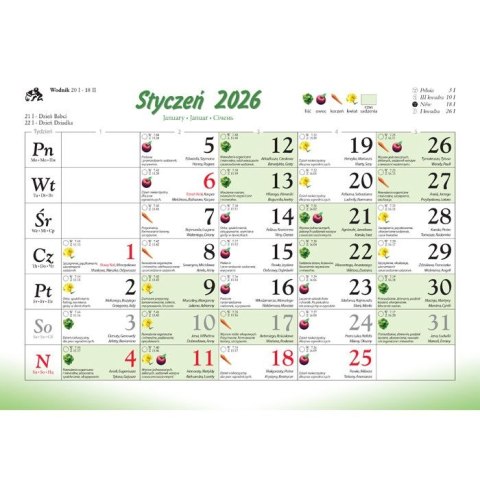 Kalendarz ścienny rodzinny 280mm x 200mm Lucrum (WL13) Lucrum