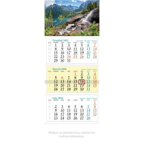 Kalendarz ścienny trójdzielny 320mm x 860mm Lucrum (KT01) Lucrum