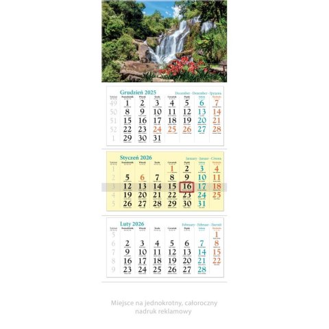 Kalendarz ścienny trójdzielny 320mm x 860mm Lucrum (KT09) Lucrum