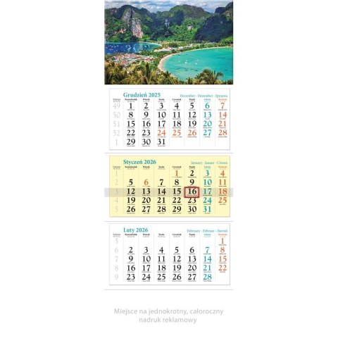 Kalendarz ścienny trójdzielny x 320mm Lucrum (KT07) Lucrum