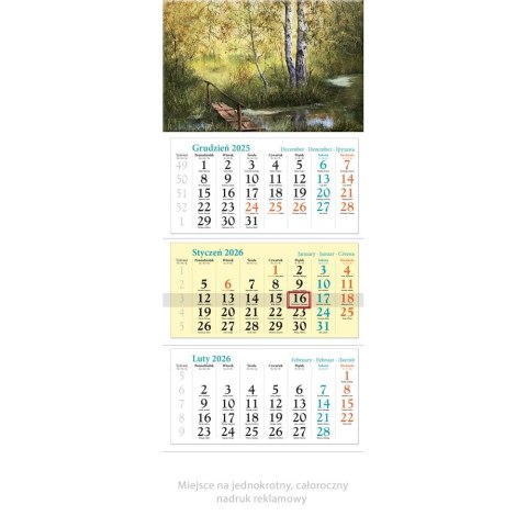 Kalendarz ścienny trójdzielny x 320mm Lucrum (KT08) Lucrum