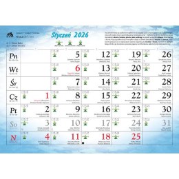 Kalendarz ścienny wędkarski rodzinny 280mm x 200mm Lucrum (WL14) Lucrum