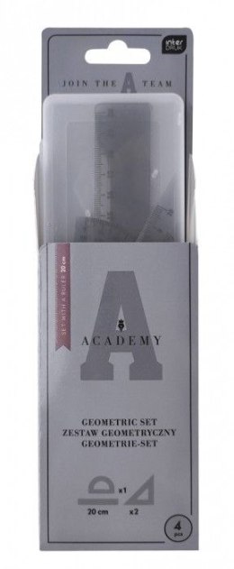 Komplet geometryczny Academy z linijką 20 cm 4 el. Academy Academy
