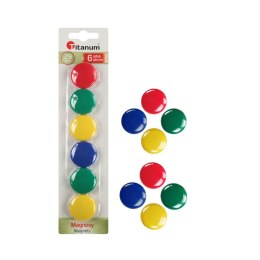 Magnes okrągłe 29 mm mix [mm:] 29 Titanum (ACT1002-6CC) 6 sztuk Titanum
