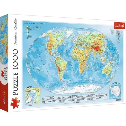 Puzzle mapa fizyczna świata 1000 el. Trefl (10463) Trefl