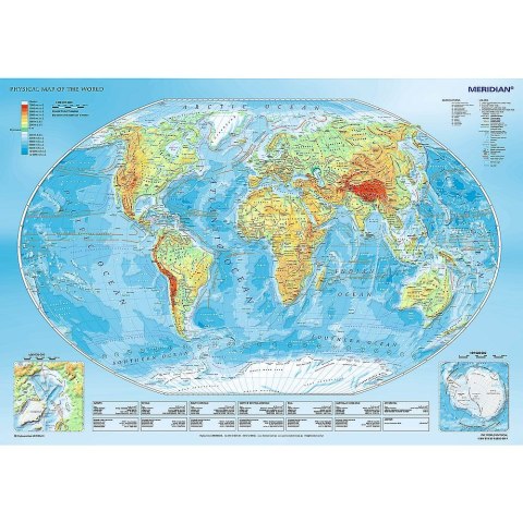 Puzzle mapa fizyczna świata 1000 el. Trefl (10463) Trefl