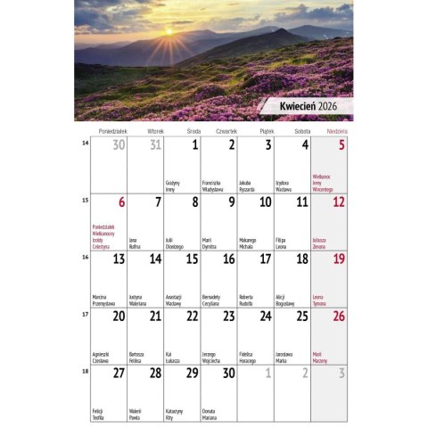 Kalendarz biurkowy miesięczny Pejzaże 240mm x 150mm Press (5904830713602) Press